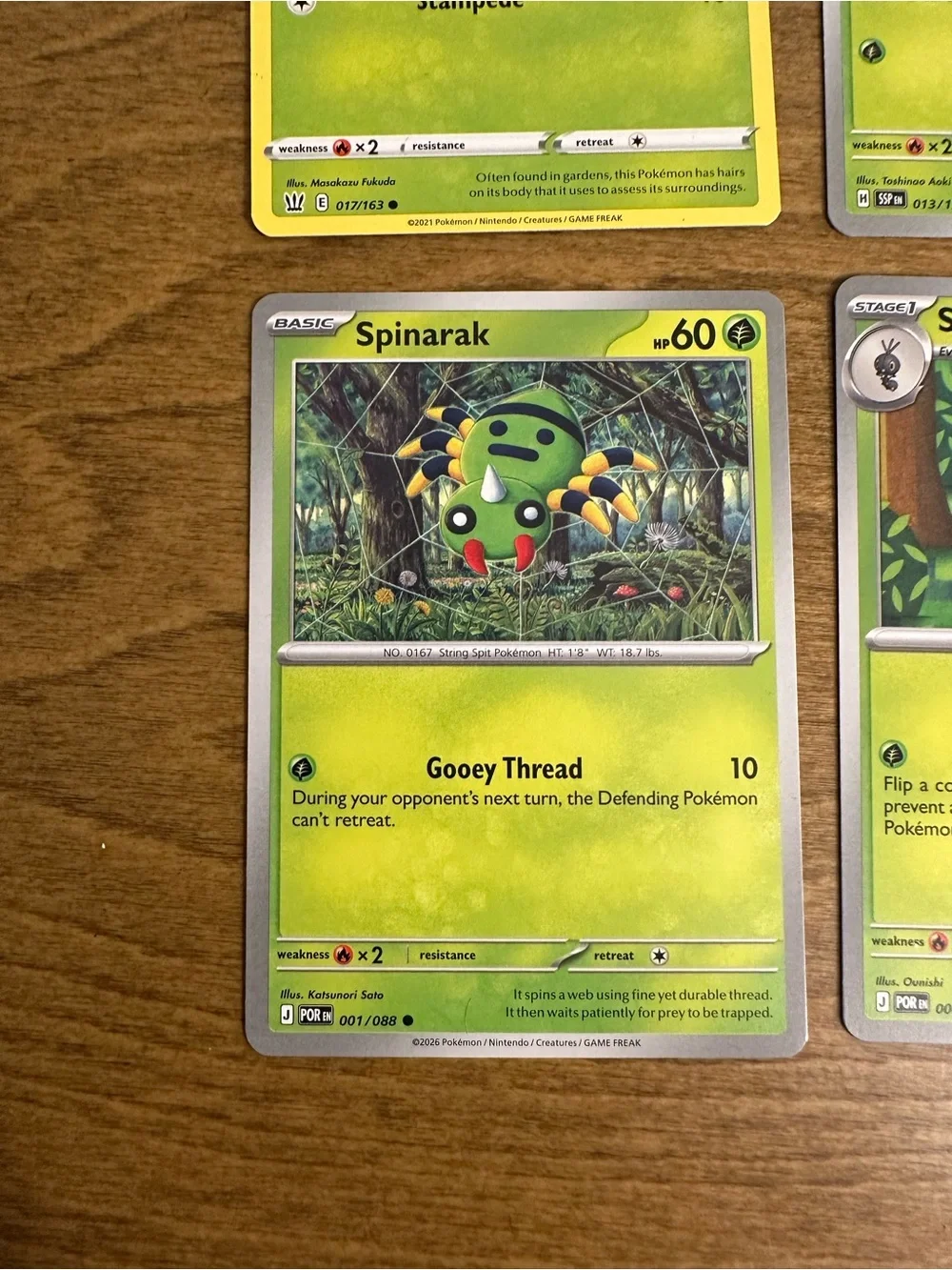 Lot of 4 Bug Pokemon Cards NM